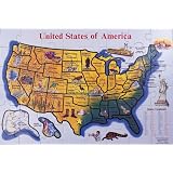 48-piece Deluxe United States Map Cardboard Floor Puzzle