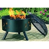CobraCo FB6500 Black Iron 'Moon & Stars' Fire Tub with Screen and Cover