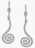 10 Karat 10 Karat White Gold Diamond Cut Earrings