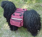 Dog Backpack/Harness Deluxe 2 in 1 Medium Dark Red 9.5