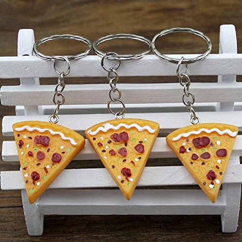 AVOCADO 10pcs Pizza Pendant Key Chain Keyring Key Holder Key Buckle Purse Bag Charm Key Jewelry Chic Accessories Ornaments (Pizza)