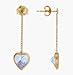 14K Gold Lavender cz Heart Earrings