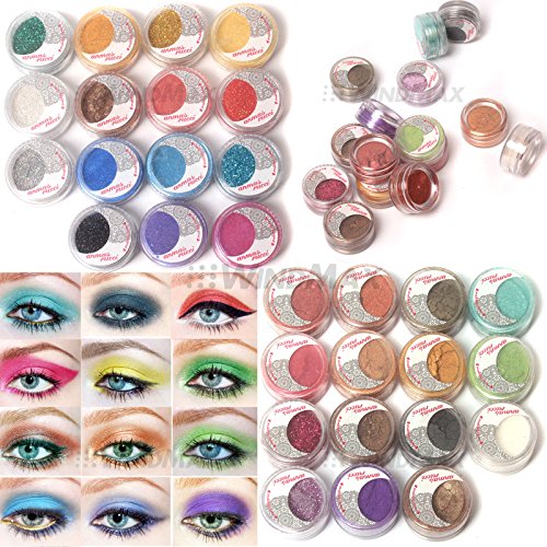 US Seller! Brithday Gift! Brand New 30 Mulit Color Cold Smoked Warmer Glitter Shimmer Pearl Loose Eyeshadow Pigments Mineral Eye Shadow Dust Powder Makeup Party Cosmetic Set by WindMax