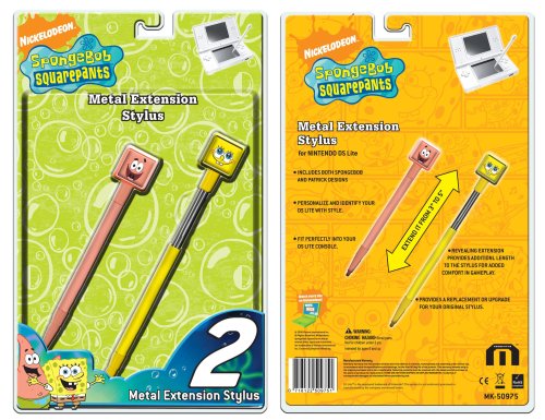 Meerkats Spongebob & Patrick Metal Extention Stylus (Nintendo DS)