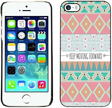 TopCaseStore / Snap On Hard Back Shell Rubber Case Protection Skin Cover - Moving Forward Motivational Indian - Apple iPhone 5 / 5S