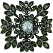 Green Leaves Flower Pin Brooch