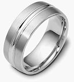Stylish 8mm Platinum Comfort Fit Wedding Band Ring