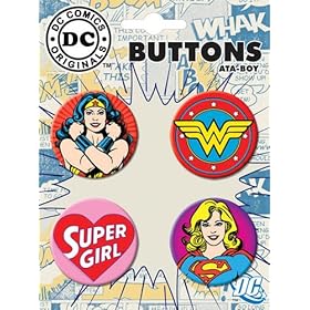  DC Comics Wonder Woman Supergirl Button Set 81195BT4