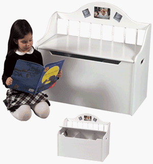 Spindle Toy Chest - White