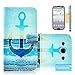 Galaxy S3 Case, Tradekmk(TM) Latest Fashion Luxury PU Leather Folio Magnet Wallet Stand Case Cover [Huge Upright Anchor] Compatible with Samsung Galaxy S3 i9300-[+Stylus+Screen Protector+Cleaning Cloth]