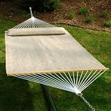Outdoor Patio Beige Hammock with Pillow