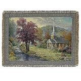 Thomas Kinkade Living Water with Bible Verse Throw