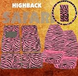 9pc Safari Pink Zebra Print Car Floor Mats, High Back Seat Covers, Steering Wheel Cover & Shoulder Pad Set