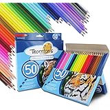 Thornton's Art Supply Soft Core 50 Piece Artist Grade High Quality Colored Pencil Set, Assorted Colors