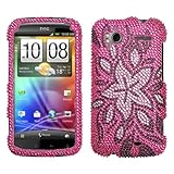 Rhinestones Protector Case for HTC Sensation 4G, Tasteful Flowers Full Diam ....