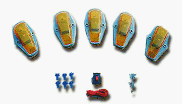 Pacer Ford Style Cab Roof Running Lights Kit (5 Lights – Amber)