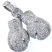 Platinum Plated CZ Cubic Zirconia Hip Hip Iced Micro Pave Fighting Gloves Pendant
