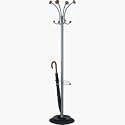 Alba Stily Hat and Coat Stand Tubular Steel with Umbrella Holder 4 Hooks 4 Pegs H1770mm Ref PMVIENA