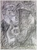 Benny Carter, Original 1968 Charcoal Drawing By Carmel Artist Victor Di Gesu (1914-1988) - Framed Artwork