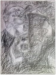 Benny Carter, Original 1968 Charcoal Drawing By Carmel Artist Victor Di Gesu (1914-1988) - Framed Artwork