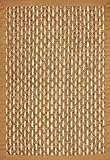 IMAGE OF Anji Mountain Bamboo Chairmat & Rug Co. 9-Foot by 12-Foot Deluxe Seagrass Rug with Cornhusk Fiber Accents, Basketweave with Khaki Cotton Border