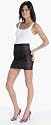 Members Only High Waisted Stretch Denim Mini Tube Skirt in Black