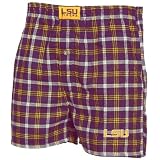LSU Tigers Purple Plaid Tailgate Boxer Shorts