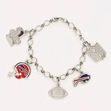 Buffalo Bills Silver Tone NFL Charm Bracelet