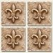 Fleur De Lis Set of Four Absorbent Marble Coasters