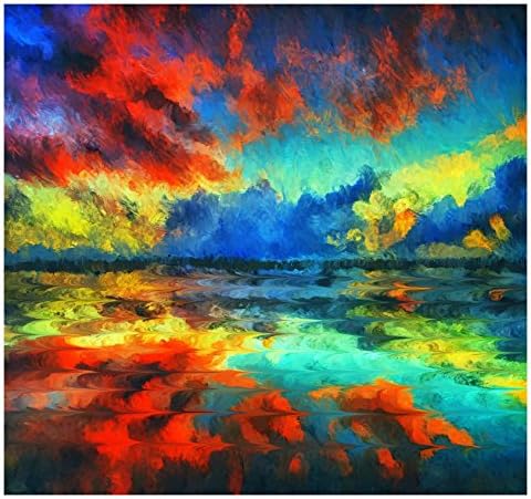 Impressionist Sunset Reflections handmade Original Fine Art Print A3 (11.7" x 16.5") nursery child wall decor