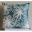 Snowy Blooms - Decorative Pillow Covers - Silk Pillow Cover Embroidered with Lace