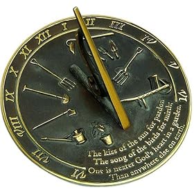 Rome RM2307 Brass Sundial "Kiss of the Sun"
