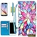 Uncle.Y Galaxy S6 Edge Case, S6 Edge Case,Galaxy S6 Edge Wallet Case,Pu Leather Stand Flip Case Protective Cover Case for Samsung Galaxy S6 Edge (Flower)