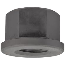 Low Carbon Steel Flange Nut, Metric Coarse 6H Threads, M12 Thread Size, 7/16" Width Across Flats