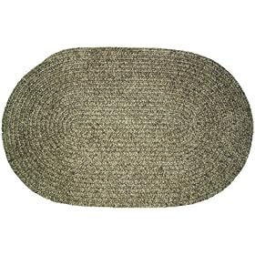 Oval Braided Rug (5'x8'): Chenille - Driftwood by Stroud Braided Rugs