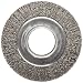 Weiler Trulock 2" Arbor, 0.014" Wire Size, 6" Diameter, 1-1/4" Face Width, Steel Bristles, Wide Face Crimped Wire Wheel Brush