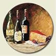 Lazy Susan ~ Wine and Dine ~ decorative tempered glass ~ 16 inch diameter ~ code 761