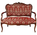 Queen Elizabeth Loveseat - Crimson Fleurs-De-Lis