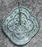 Aluminum with Verdi Finish Quatrefoil Sundial