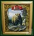 OLD MILWAUKEE BEER 2 OAK WILDILIFE OUTDOOR OAK FRAME MIRROR SET GRIZZLY BEAR + WOLF