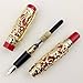 Collectible Luxury Fountain Pen Dragon and Phoenix Red with Golden 18KGP Nib Medium