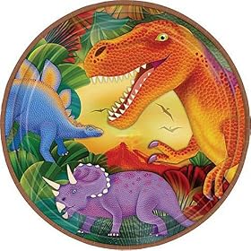 Prehistoric Dinosaurs Metallic Lunch Plates 8ct