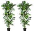 TWO Pre-Potted 6' Artificial King Areca Palm Trees