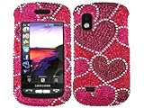 Hearts Pink Bling Rhinestone Diamond Crystal Faceplate Hard Skin Case Cover ....