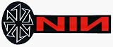 Nine Inch Nails - NIN with Chaos Logo, Red, Black & White - Sticker / Decal