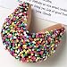 Health & Personal Care : Good Fortunes Gigantic Gourmet Hand-Dipped Fortune Cookie: Dark Chocolate with Confetti Sprinkles
