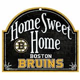 NHL Boston Bruins 10-by-11 inch Wood Sign Home Sweet Home