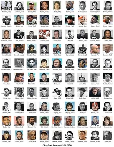 NFL Cleveland Browns Player Mosaic Print Art Designed using over 100 Past and Present Players. 8x10" Matted Print