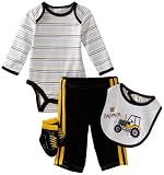 Vitamins Baby Baby-Boys Lil Farmer 4-Piece Creeper Pant Set, Black, 3 Months