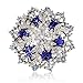 Snowflake Xmas Sapphire-Blue Color Crystal Pin and Pendant For Bridal Wedding Xmas Gift - Bridal 5cm x 5cm - Gift for Her